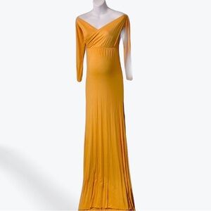 Mustard yellow maternity dress